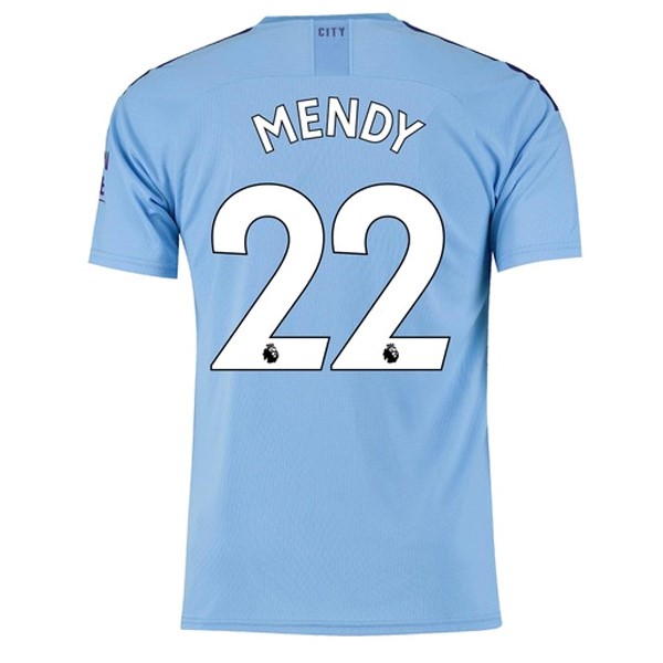 Camiseta Manchester City NO.22 Mendy Replica Primera Ropa 2019/20 Azul